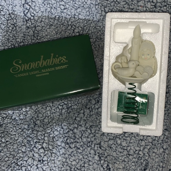 Snowbabies “CANDLE LIGHT…..SEASON BRIGHT” Bisque Tree-topper in Box - Picture 1 of 8